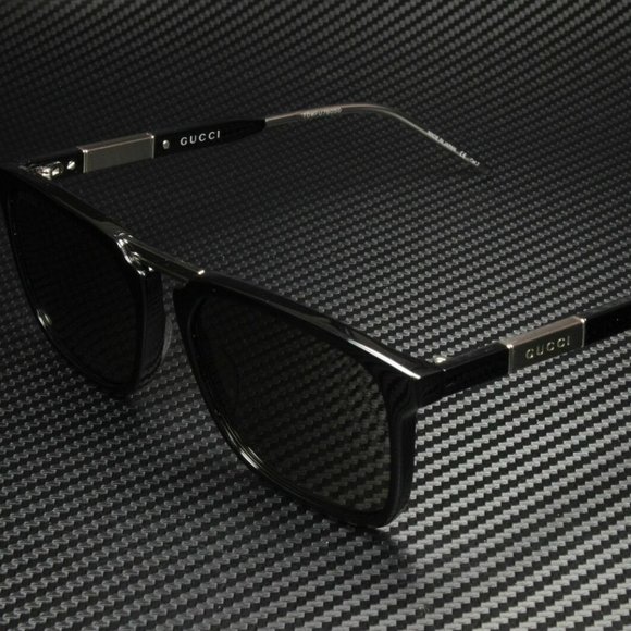 Gucci Men's Rectangle Silver Embroidered Sunglasses - Picture 1 of 4